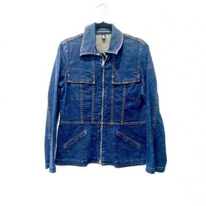 Ellen Tracy Dark Blue Denim Jacket 12